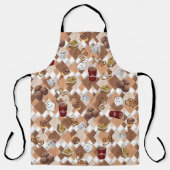 オールオーバープリントエプロン熱チョコレートマシュマロ エプロン (正面)