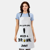 オールオーバープリントエプロン エプロン (着用した状態)