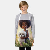 オールオーバープリントエプロン エプロン (着用した状態)