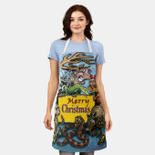 オールオーバープリントエプロン エプロン (着用した状態)
