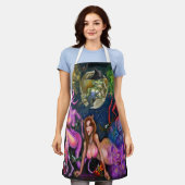 オールオーバープリントエプロン エプロン (着用した状態)