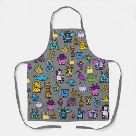 オールオーバープリントエプロン – グレー（大人） エプロン