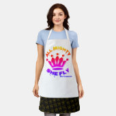 オールオーバープリントエプロン、中の全力彼女が飛ぶ エプロン (着用した状態)
