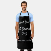 オールオーバープリントエプロン、彼のためのギフト、おもしろいメッセージ エプロン (着用した状態)