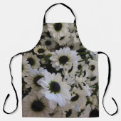 オールオーバープリントエプロン – 白黒デイジー エプロン (正面)