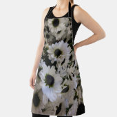 オールオーバープリントエプロン – 白黒デイジー エプロン (インサイチュ)