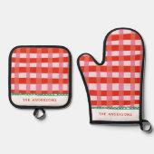 オールオーバープリントエプロン 鍋つかみ&鍋敷きセット (正面)