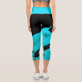 オールオーバープリントカスタムカプリレギンスブラッシーシアン カプリレギンス (裏面)