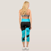 オールオーバープリントカスタムカプリレギンスブラッシーシアン カプリレギンス (裏面)