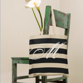 オールオーバープリントトートバッグと大きな黒ストライプ トートバッグ