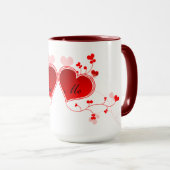 オールオーバープリントハートのログ マグカップ (正面右)