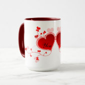 オールオーバープリントハートのログ マグカップ (正面左)
