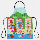 オールオーバープリントビーチアイスクリーム エプロン (正面)