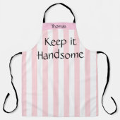 オールオーバープリント保エプロンイハンサムなピンクストライプ エプロン (正面)