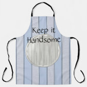 オールオーバープリント保エプロンイハンサムなブルーストライプ エプロン (正面)