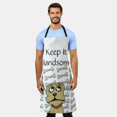 オールオーバープリント保エプロンイハンサムな犬の骨 エプロン (着用した状態)