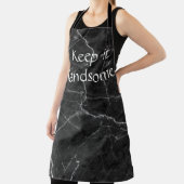 オールオーバープリント保エプロンイハンサムな黒の大理石 エプロン (インサイチュ)