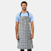 オールオーバープリント市松模様にエプロン白黒 エプロン (着用した状態)