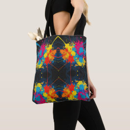 オールオーバープリント（ばちゃばちゃ）跳ねるレディントートバッグ トートバッグ
