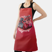 オールオーバーレッド私は掘るバレンタインのキッチンエプロン エプロン (インサイチュ)