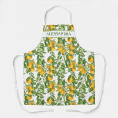 オールオーバーレモン柄のキッチパーソナライズされたン エプロン (正面)