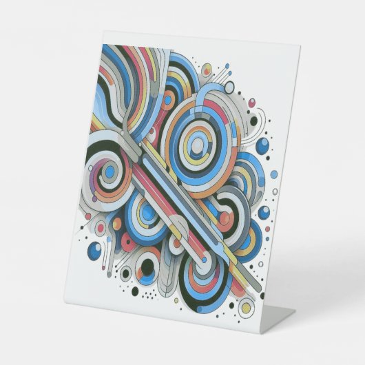 オールカラーレインボーパレットアートデザインTシャツ 台座サイン (正面)