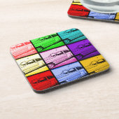 オールクラシックドカーウォーターポップ・アートのカラーアートプリント コースター (左側)