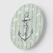 オールクールドウッド素朴ヴィンテージいかり ラージ壁時計 (傾斜)