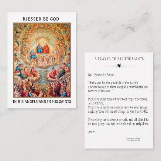 オールサンズデイ祈りの言葉お祝い聖札 プレイスカード (正面/裏面)