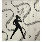 オールザジャズダンスゴールデンミュージックデザイン シャワーカーテン (正面)