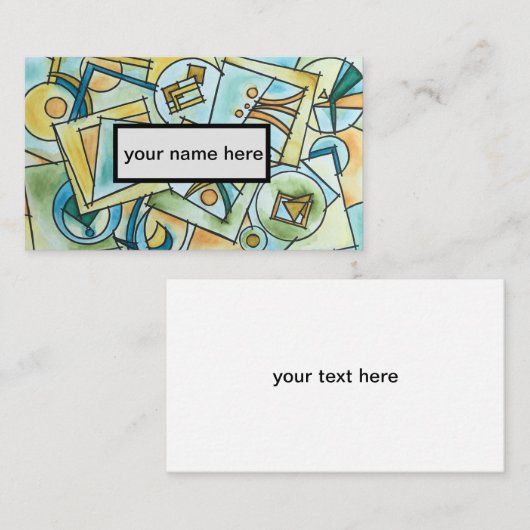 オールシェイプとサイズ – バウハモダンウス幾何学芸術 名刺 (正面/裏面)