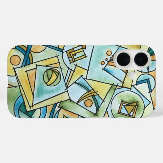 オールシェイプとサイズ – バウハモダンウス幾何学芸術 Case-Mate iPhoneケース (裏面 (横))