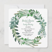 オールシーズングリーンリーフリースブライダルシャワー 招待状 (正面)