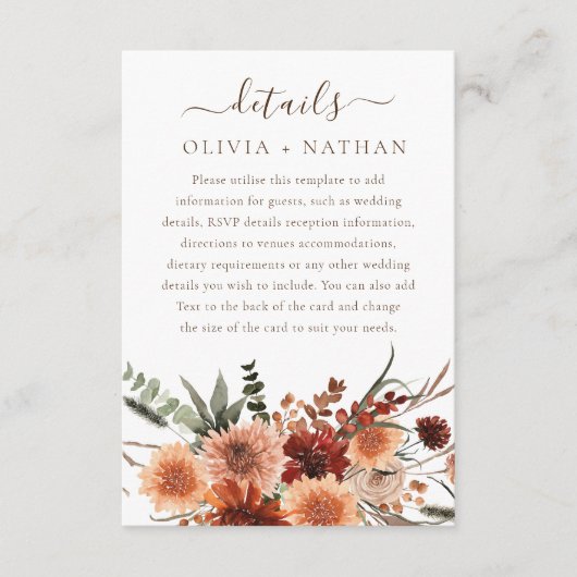 オールシーズンズディバイン結婚ボーフローラ詳細 エンクロージャーカード (正面)