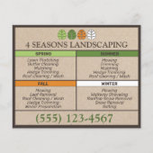 オールシーズンローン気に造園フライヤー チラシ (正面)