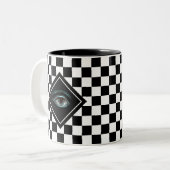 オールシーティングアイオンブラック&ホワイトチェス魔法マグ ツートーンマグカップ (正面左)