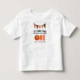 オールスターが1歳のバスケットボール誕生日パーティー トドラーTシャツ