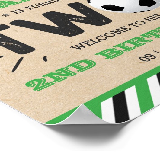 オールスターのサッカーボール2ndバースデーウェルカム ポスター (角)