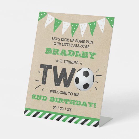 オールスターのサッカーボール2ndバースデーウェルカム 台座サイン (正面)