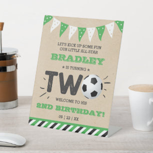 オールスターのサッカーボール2ndバースデーウェルカム 台座サイン