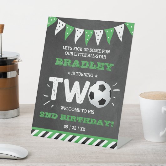 オールスターのサッカーボール2ndバースデーウェルカム 台座サイン (インサイチュ)