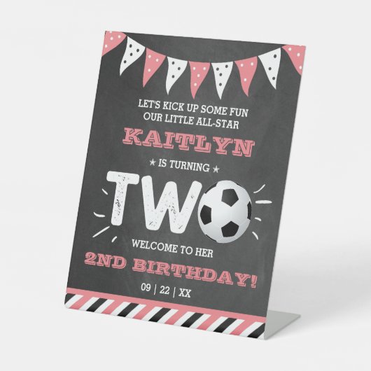 オールスターのサッカーボール2ndバースデーウェルカム 台座サイン (正面)