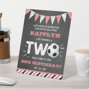 オールスターのサッカーボール2ndバースデーウェルカム 台座サイン