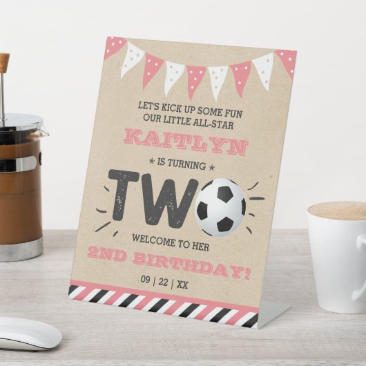 オールスターのサッカーボール2ndバースデーウェルカム 台座サイン (インサイチュ)