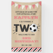 オールスターのサッカーボール2ndバースデーウェルカム 横断幕 (縦)