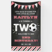 オールスターのサッカーボール2ndバースデーウェルカム 横断幕 (縦)