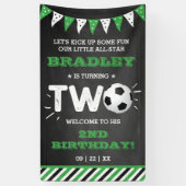 オールスターのサッカーボール2ndバースデーウェルカム 横断幕 (縦)