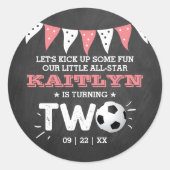 オールスターのサッカーボール2ndバースデーパーティーのお願い ラウンドシール (正面)