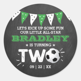 オールスターのサッカーボール2ndバースデーパーティーのお願い ラウンドシール