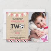 オールスターのサッカーボール2nd誕生日の写真 招待状 (正面)